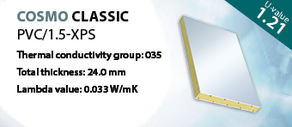 Composite panels COSMO Classic PVC/1.5-XPS