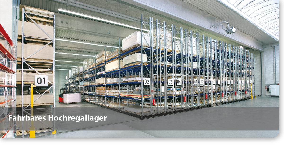 Fahrbares Hochregallager für Sandwichelemente 