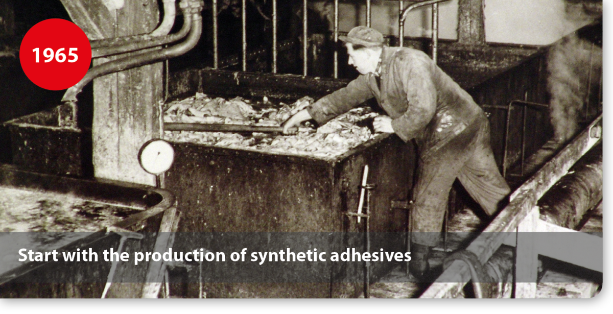 Start with the production of synthetic adhesives