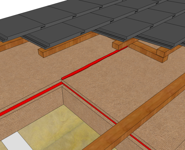 Sealing of bonded structural connections and joints in case of wood fibre insulation plates