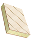 Sandwichelemente mit gefrästen Deckschichten aus verschiedenen Sperrhölzern