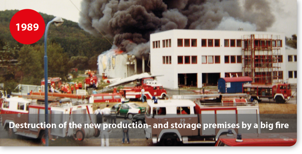 Destruction of the new production- and storage premises by a big fire