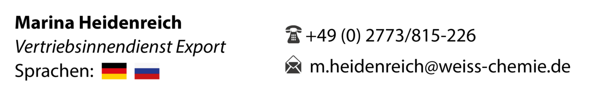 Marina Heidenreich - Vertriebsinnendienst Export Klebstoffe