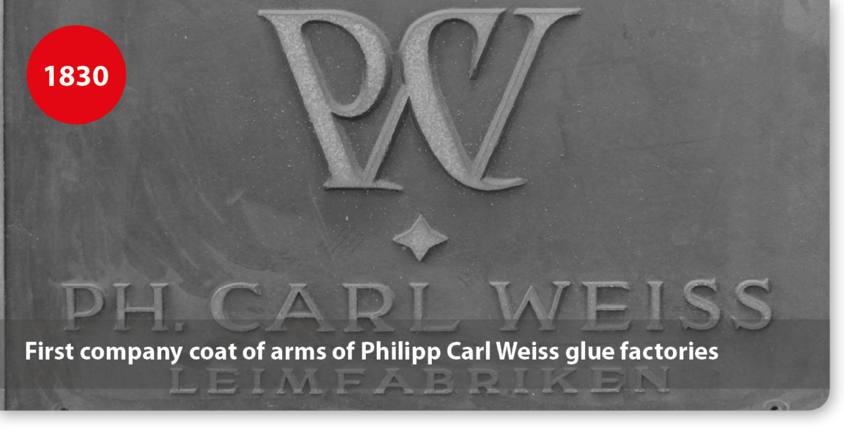 First company coat of arms of Philipp Carl Weiss glue factories