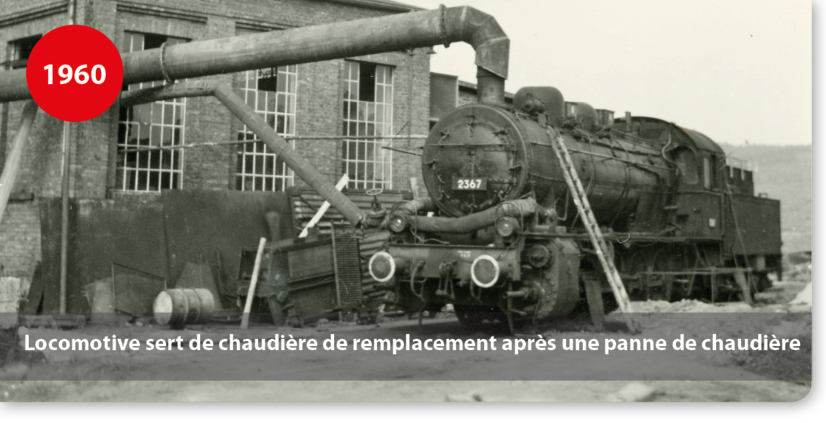 Locomotive serves as a replacement boiler after a boiler failure