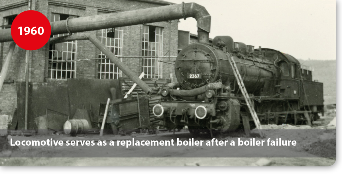 Locomotive serves as a replacement boiler after a boiler failure
