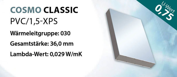 Sandwichplatte COSMO Classic PVC U-Wert 0,75