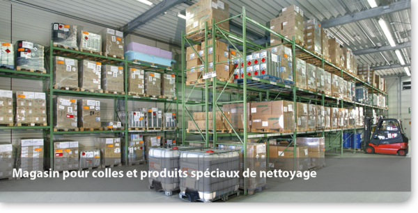 Magasin pour colles et produits spéciaux de nettoyage