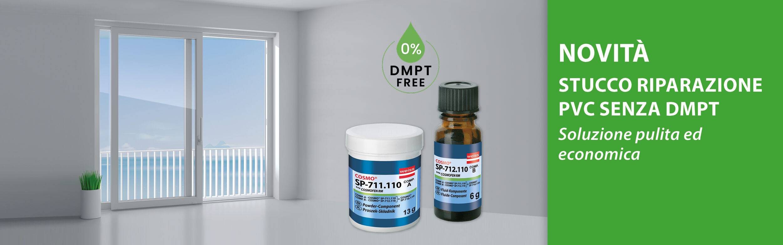 Stucco riparazione PVC senza DMPT