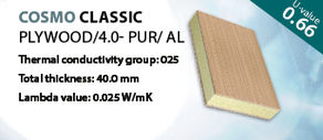 Composite panels COSMO Classic Plywood/4.0- PUR/ AL