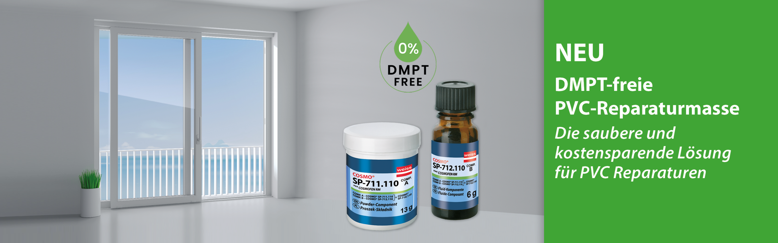 Neue PVC-Reparaturmasse