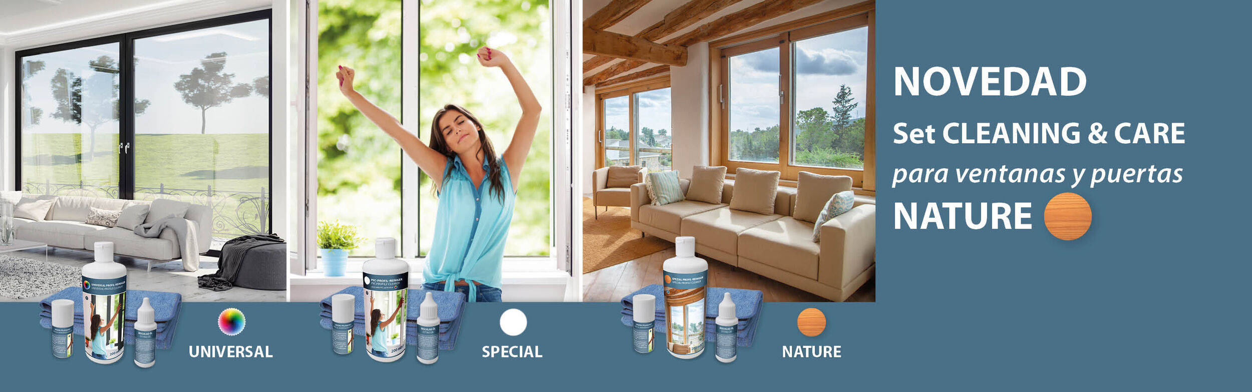 Limpieza y cuidado de ventanas y puertas