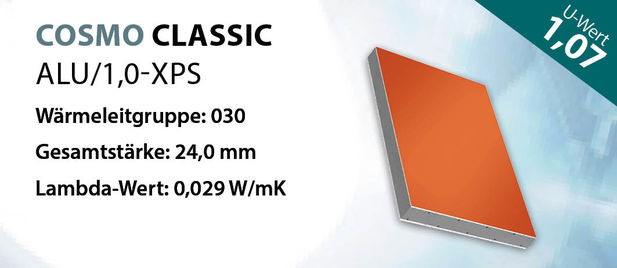 Sandwichplatte COSMO Classic ALU U-Wert 1,07