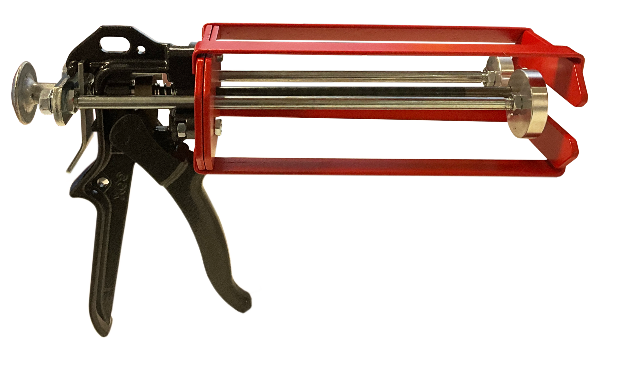 Handdruckpistole zur Dosierung von Klebstoff in side.by.side-Kartuschen