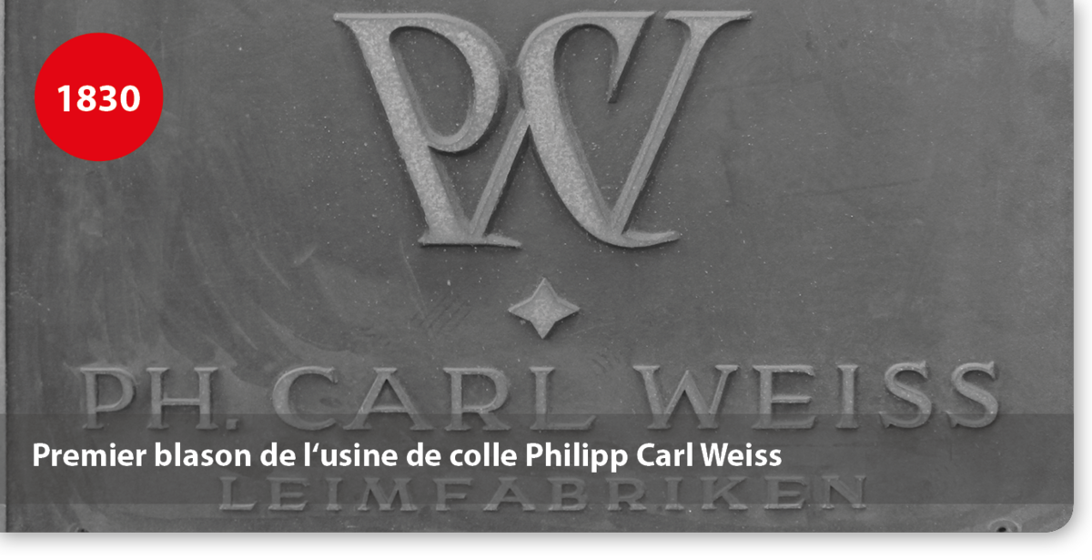 Premier blason de l‘usine de colle Philipp Carl Weiss