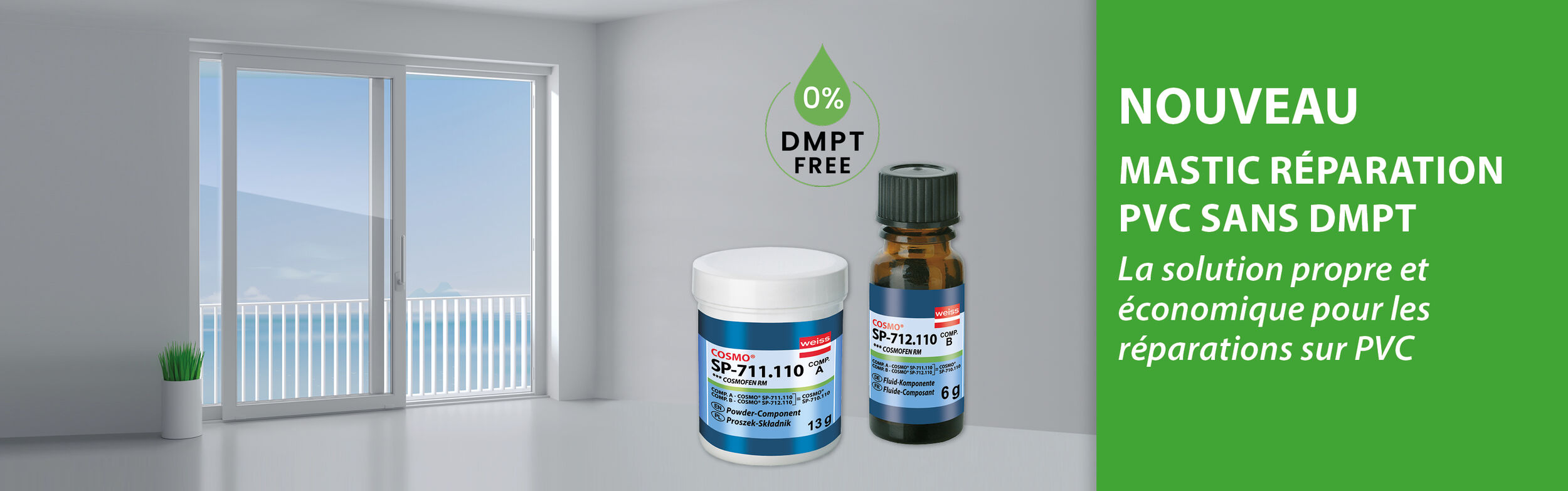 Mastic réparation PVC sans DMPT