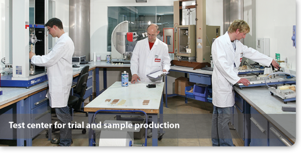 Test center bonding adhesives for trial and sample production