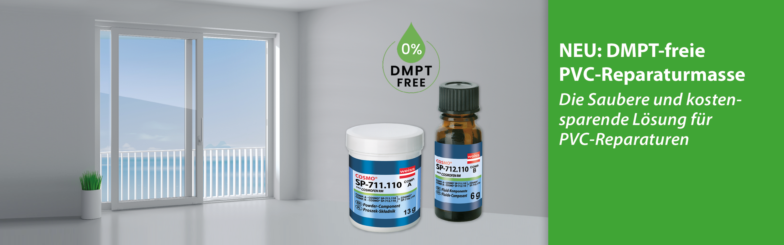 Neue PVC-Reparaturmasse