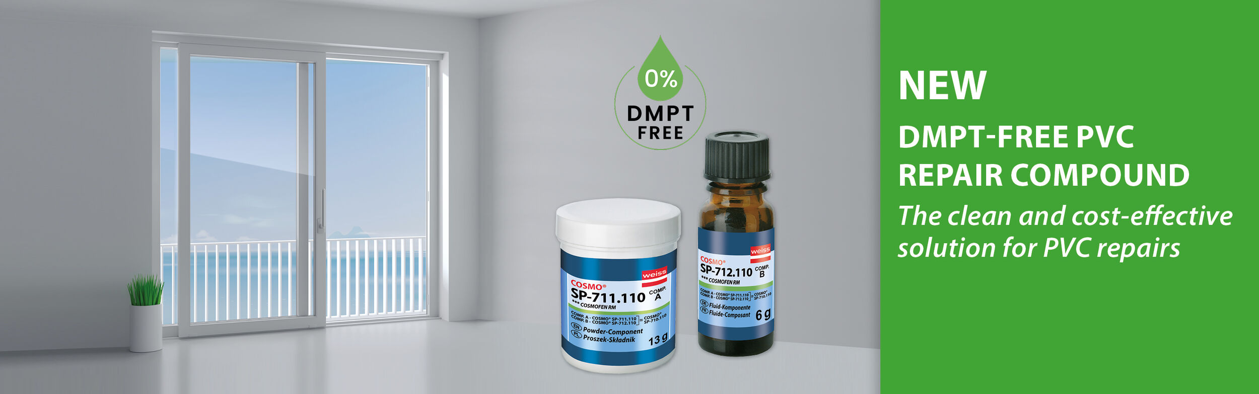 DMPT-free PVC  repair compound