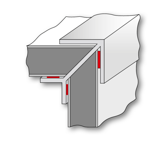 Constructive bonding of corner angles