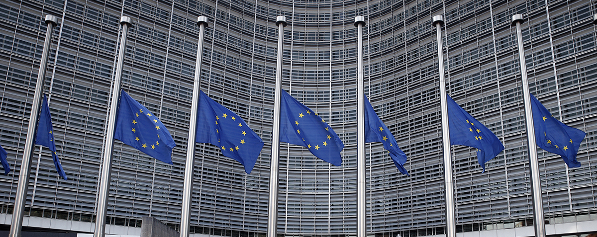 Europe flags at half mast