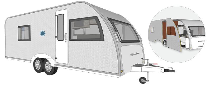 Gluing and sealing in caravan and mobile home construction