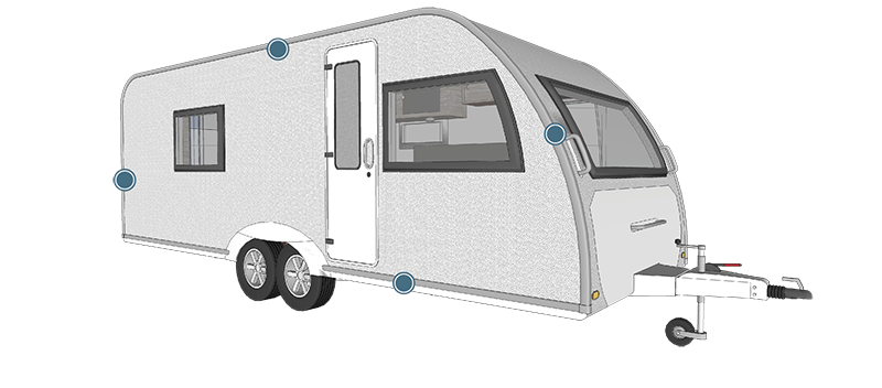 Assembly bonding caravan construction