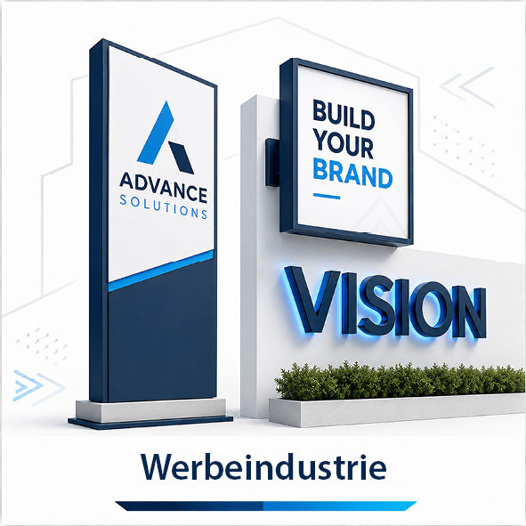 Kleben von Schildern in der Werbeindustrie