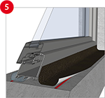 Pegado de cintas cubrejuntas en el exterior de ventanas y puertas, p. ej., conCOSMO® HD-100.510para montaje RAL