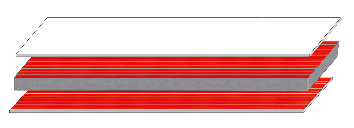 Flächenverklebung bei Wandelementen
