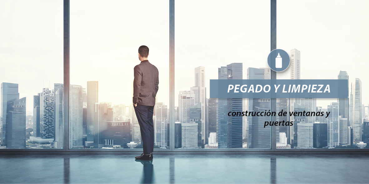 COSMO® Adhesivos Pegado y limpieza en construcción de ventanas y puertas