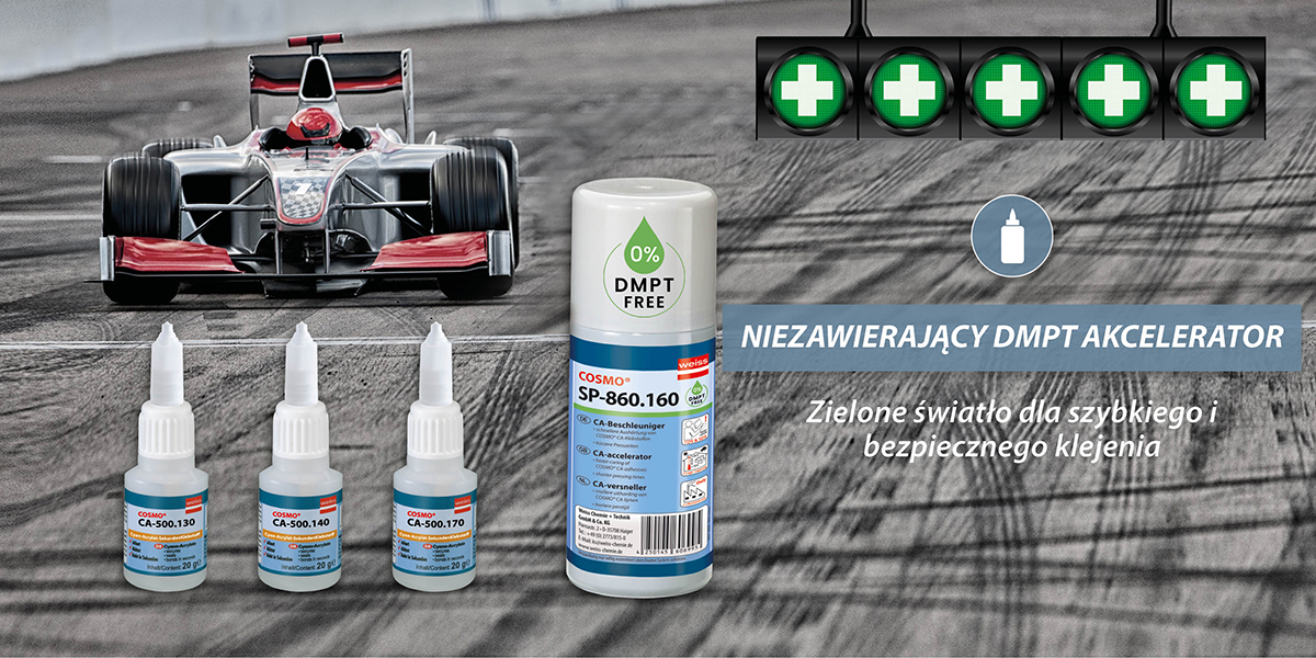 Niezawierający DMPT akcelerator do klejów cyjanoakrylowych COSMO® SP-860.160