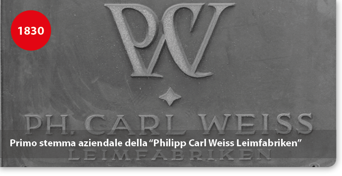 Primo stemma aziendale della “Philipp Carl Weiss Leimfabriken”