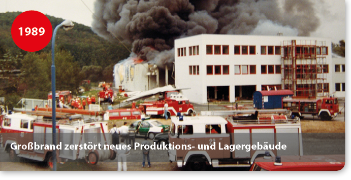 Brand Produktionshallen für Klebstoffe