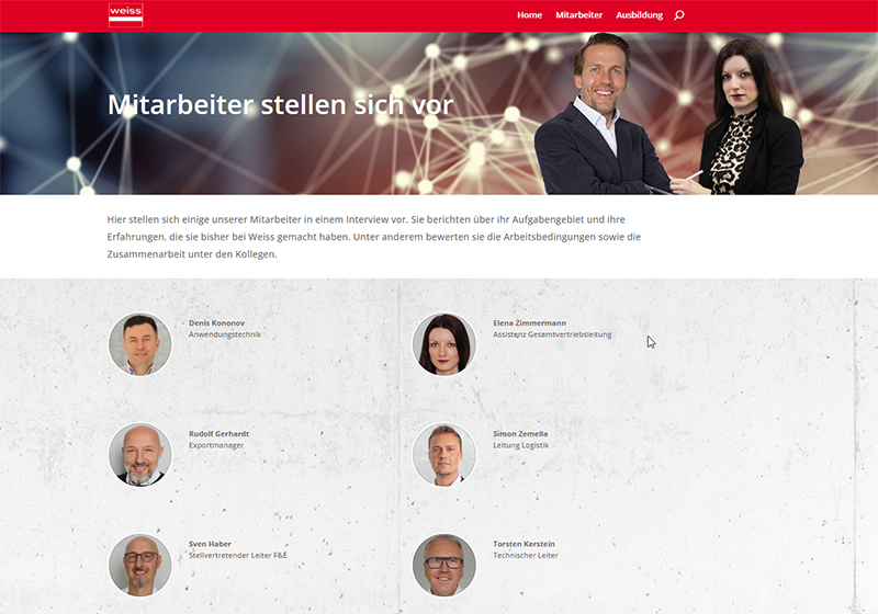 Menschen bei Weiss - Mitarbeiter stellen sich vor
