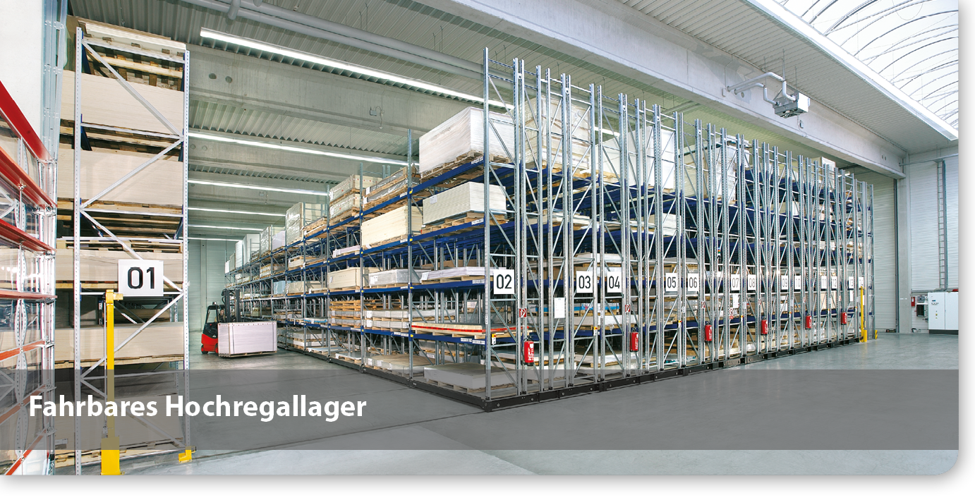 Fahrbares Hochregallager für Sandwichelemente 