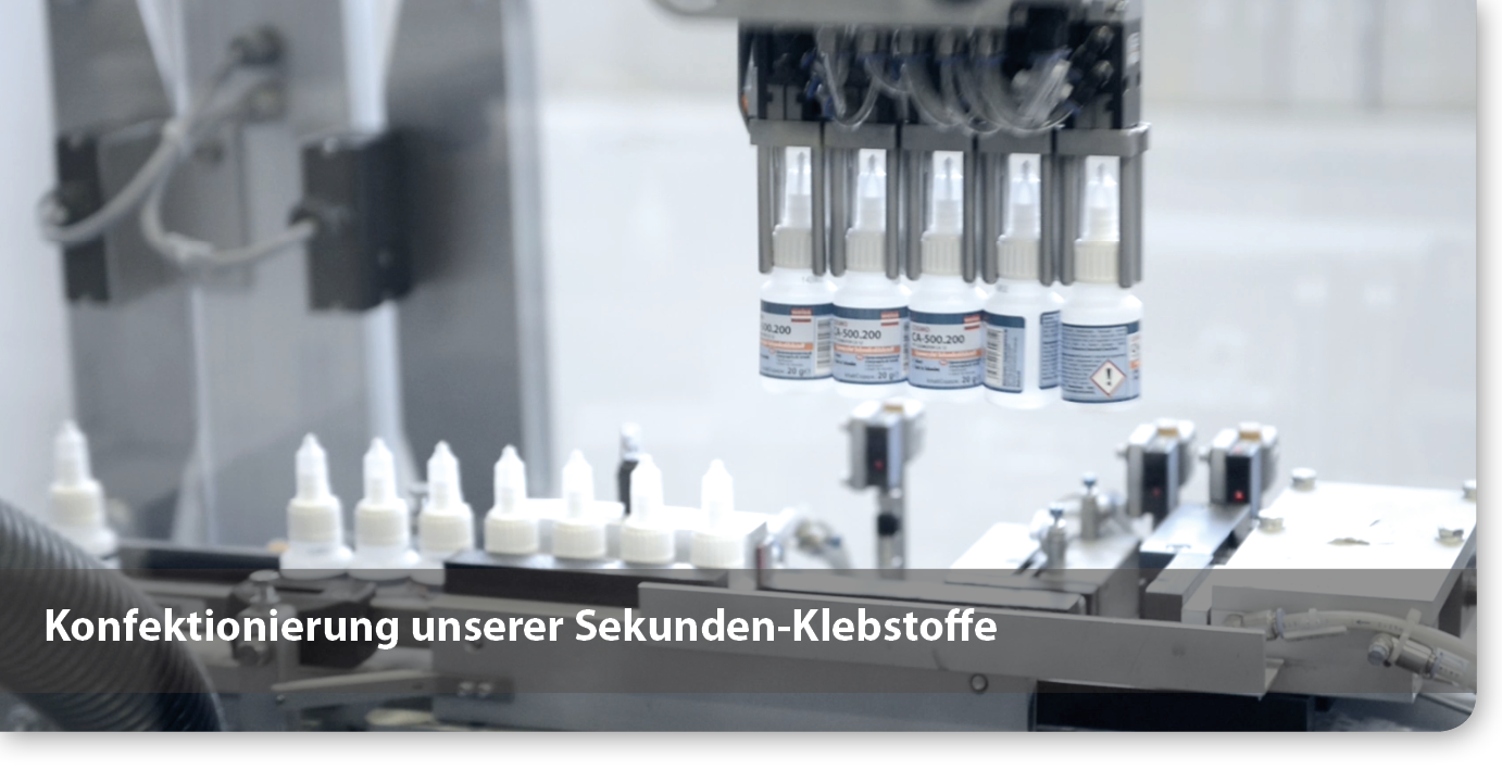 Konfektionierung unserer Sekunden-Klebstoffe
