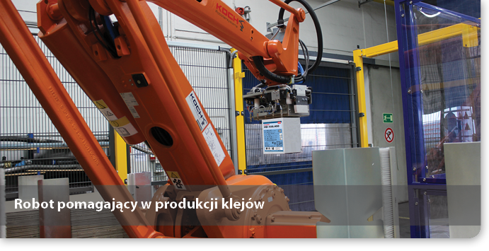 Robot pomagający w produkcji klejów