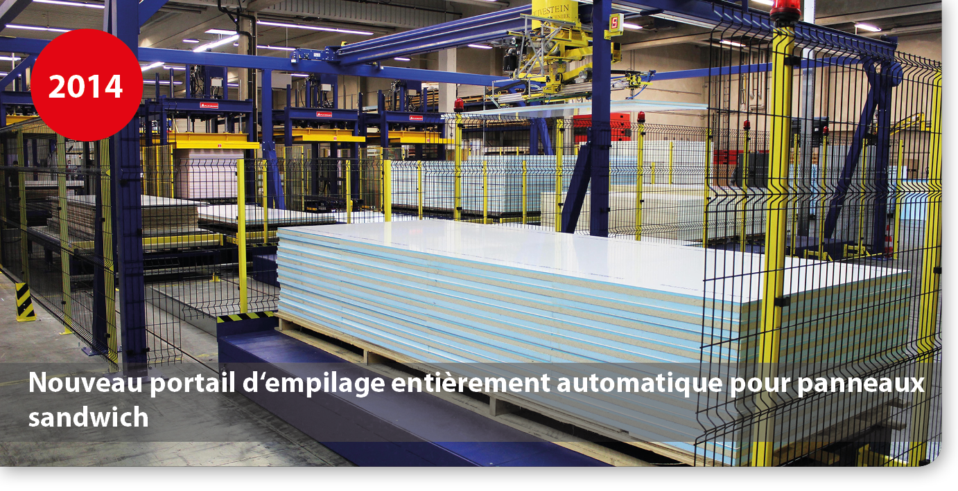 Nouveau portail d‘empilage entièrement automatique pour panneaux sandwich