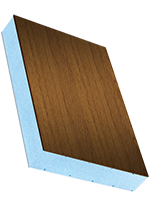 Panneaux sandwich une face HPL avec feuille décorative, âme XPS, face arrière PVC