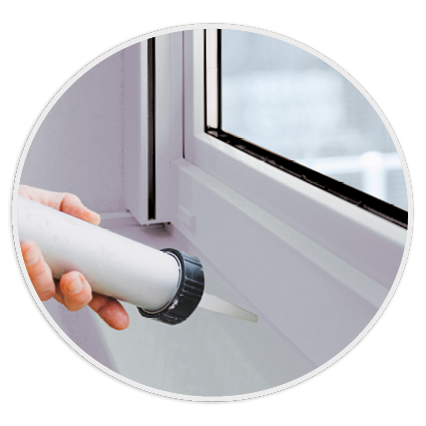 Joint bridging bonding and sealing on plastic window