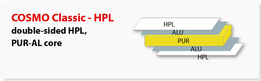 Desing of a composite panels COSMO Classic HPL