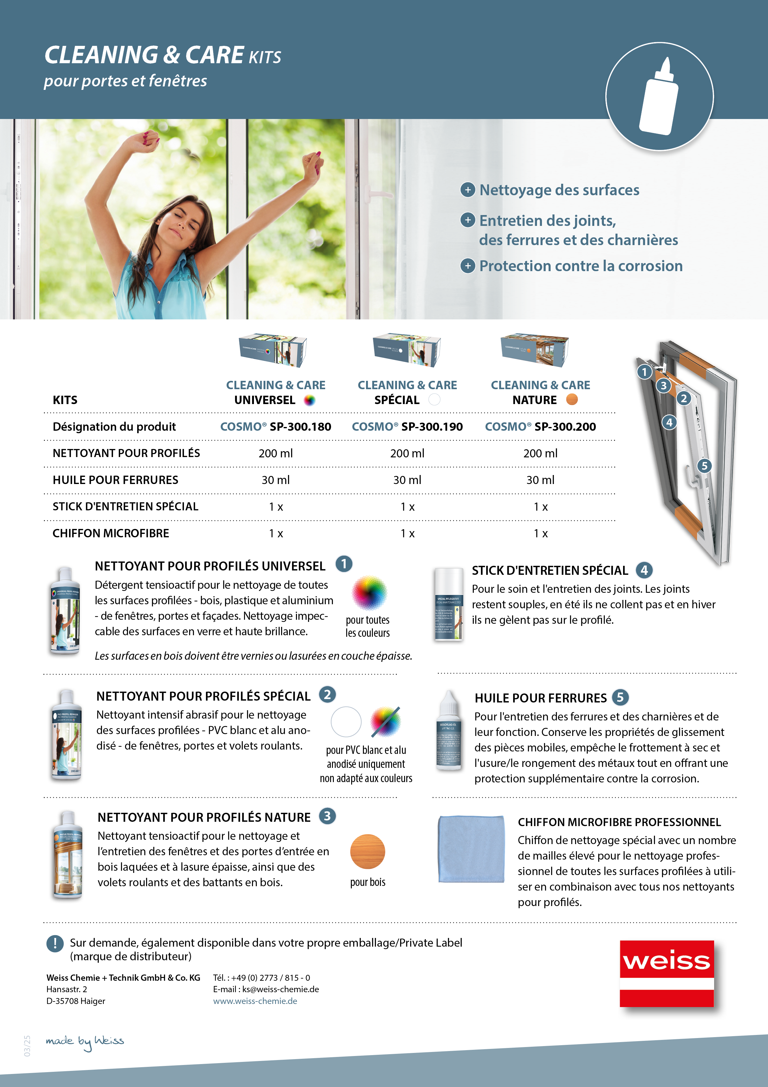 Flyer CLEANING & CARE KITS pour portes et fenêtres